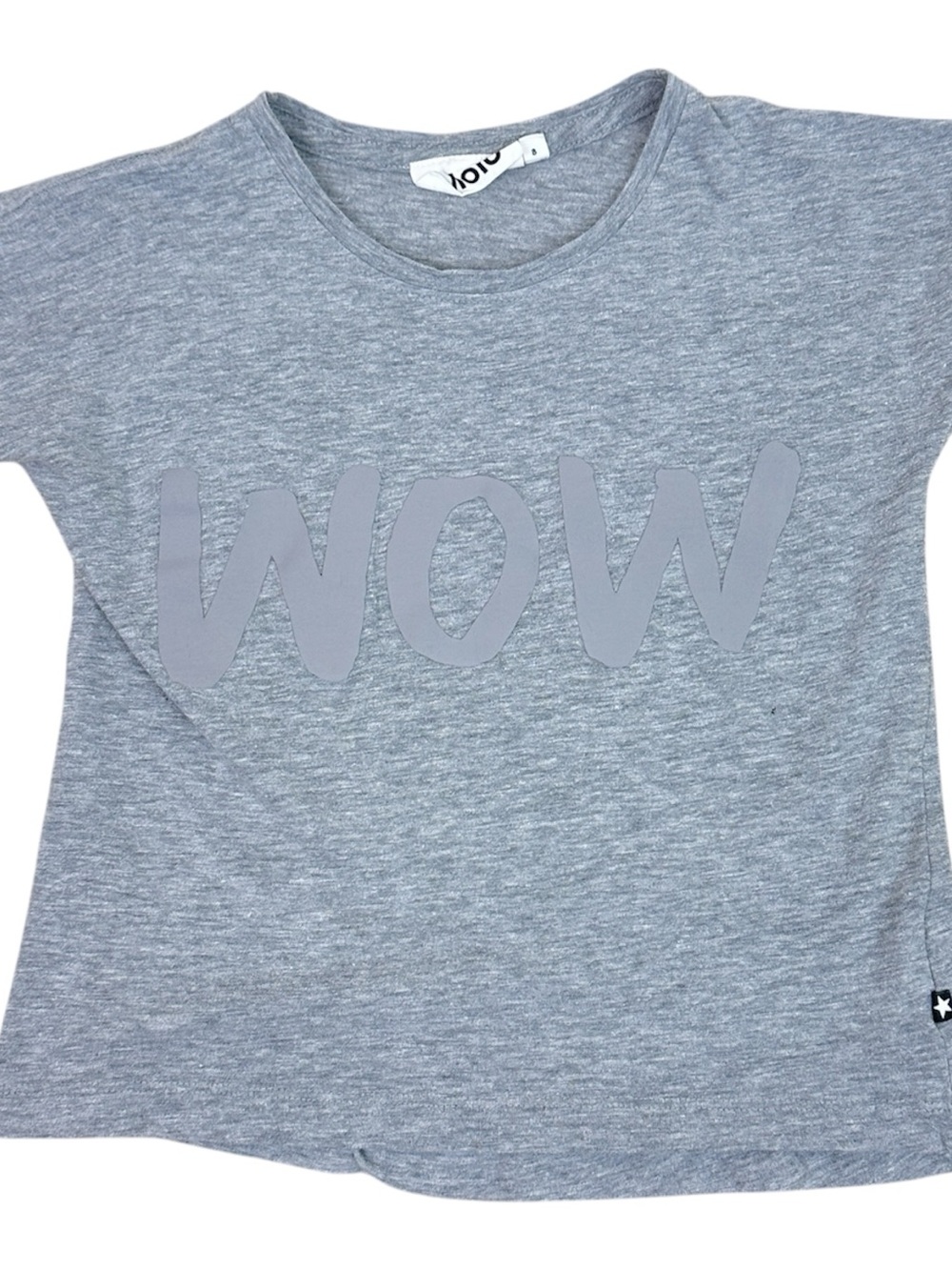 Molo Heather Gray Crewneck WOW Tee